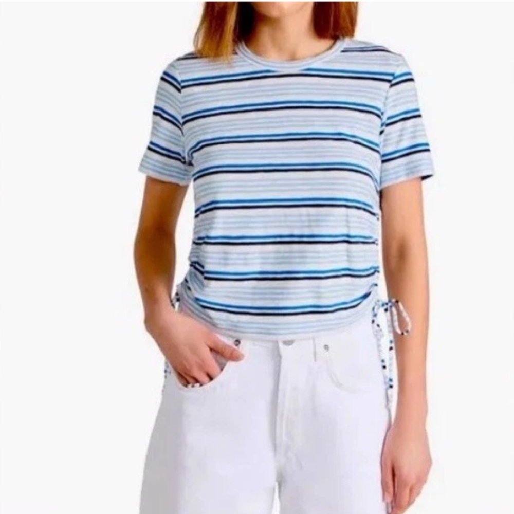Veronica Beard Striped Tazi Tee Size XS Pima Cotton